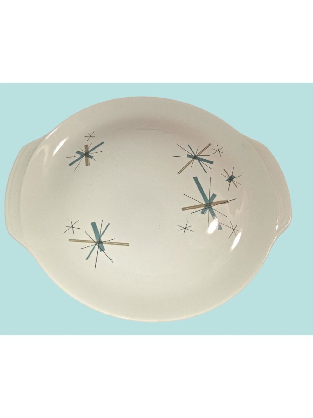 Mid-Century Modern North Star Serving Platter Atomic Starburst Design 12" Vintag